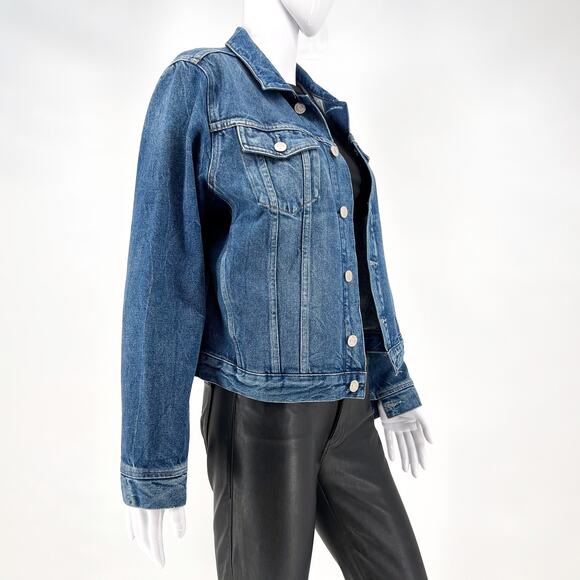 AGOLDE Vivian Denim Jacket Record Wash Classic Trucker Size L - Picture 3 of 9